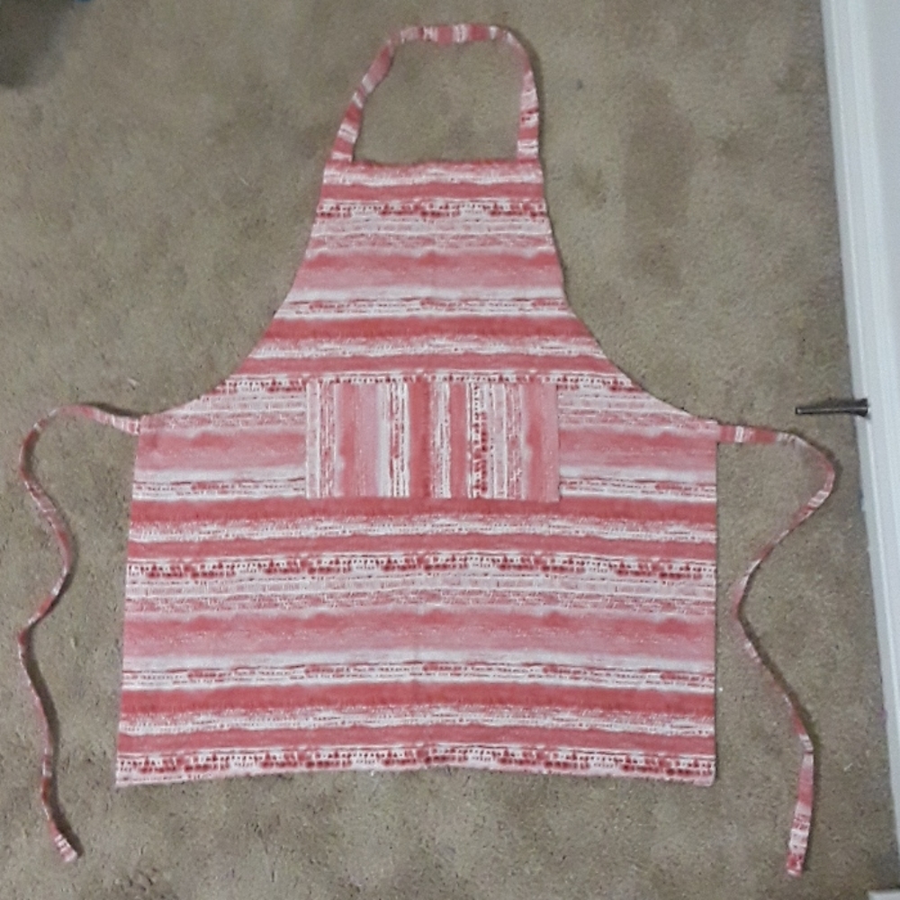 Apron, Hot pink and white, 5'5"